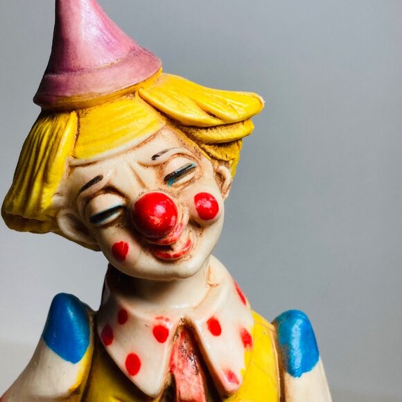 Fontanini Depose Clown Drinking Vintage Italy Resin Circus 8 inches as is - Picture 4 of 9